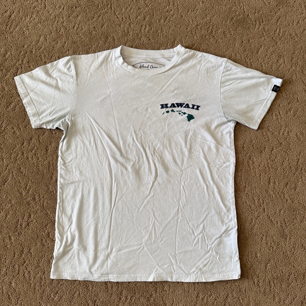 Casual White T-Shirt with Hawaii Print